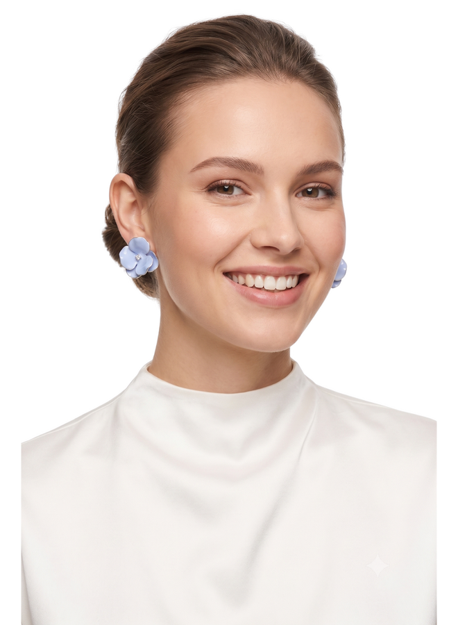 Blue Floral Earrings