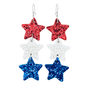 Red White Blue Glitter Star Earrings