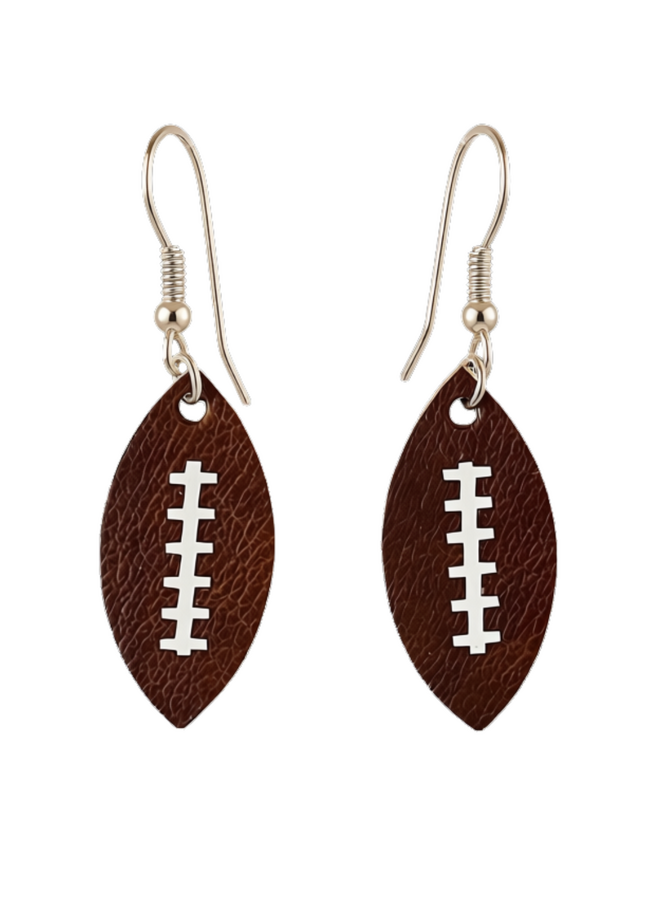 Leather Football Earrings