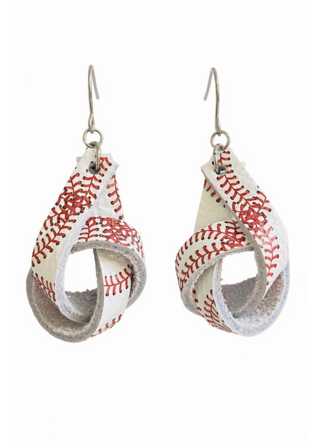 Baseball Knot Earrings
