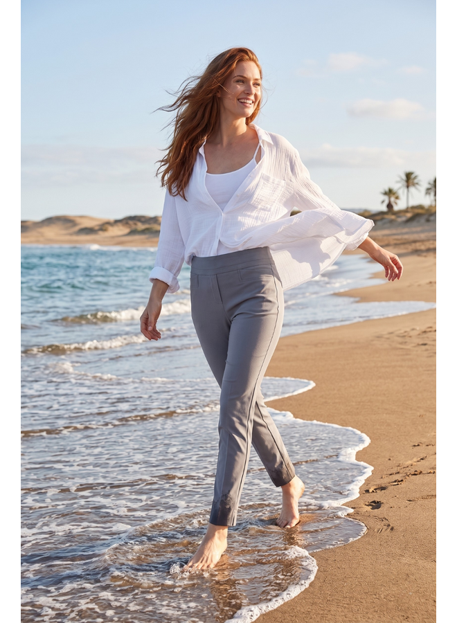 Renuar Ankle Cigarette Pant in Pewter