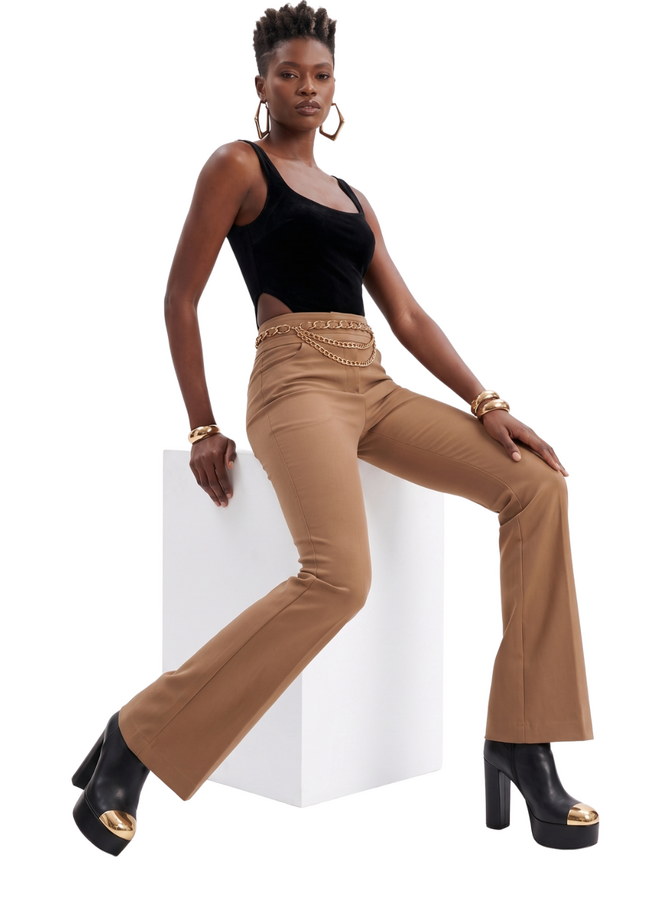 Renuar Pull-On Bootcut Pant in Tan