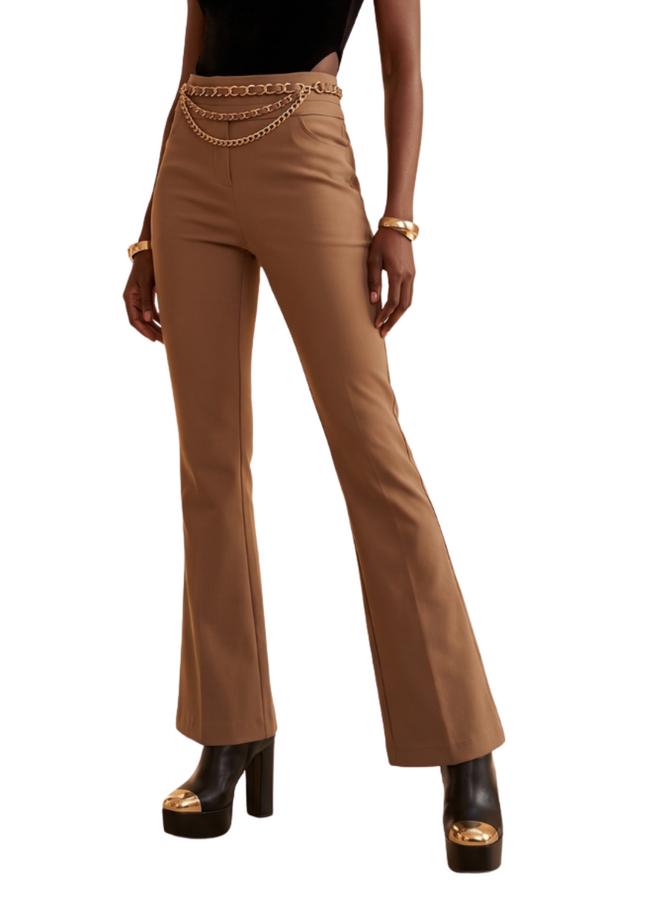 Renuar Pull-On Bootcut Pant in Tan