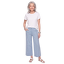 Renuar Seamed Crop Wide Leg Pant in Ashley Blue