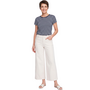 Renuar Seamed Crop Wide Leg Pant in Oyster