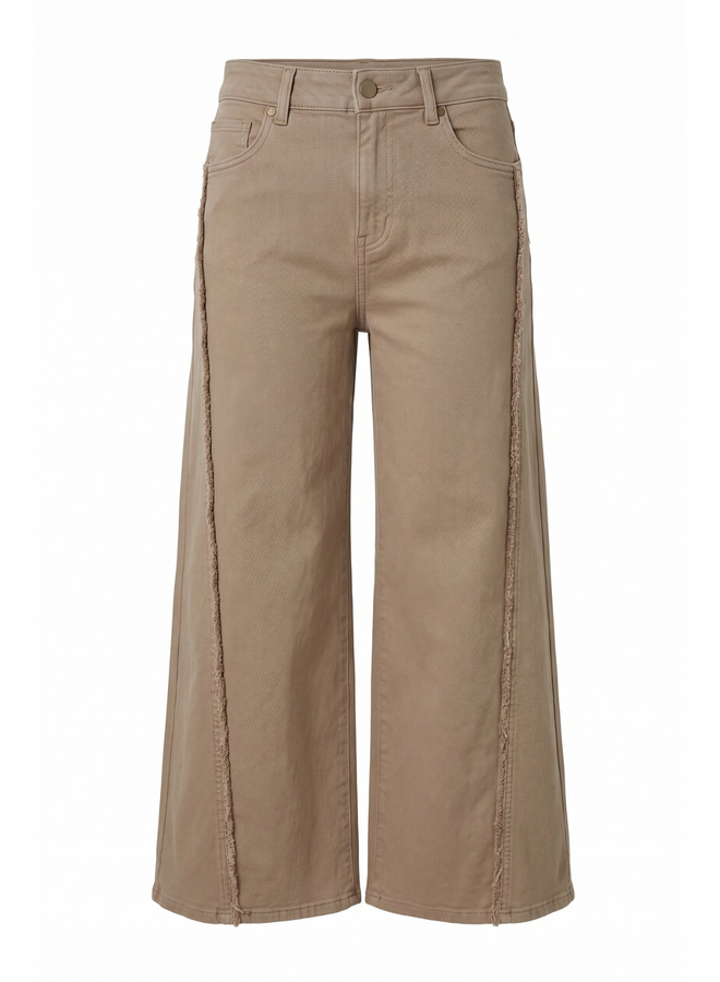 Renuar Seamed Crop Wide Leg Pant in Storm