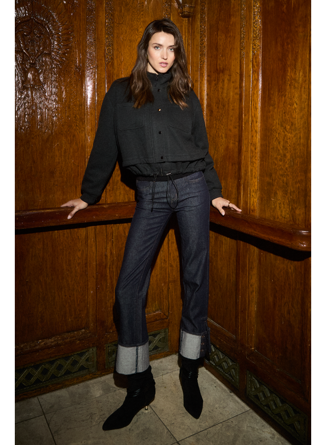 French Dressing Christina Cuffed Straight Ankle Jeans in Forever Blue