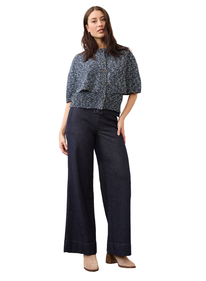 French Dressing Olivia Belted Wide Leg Trouser in Forever Blue