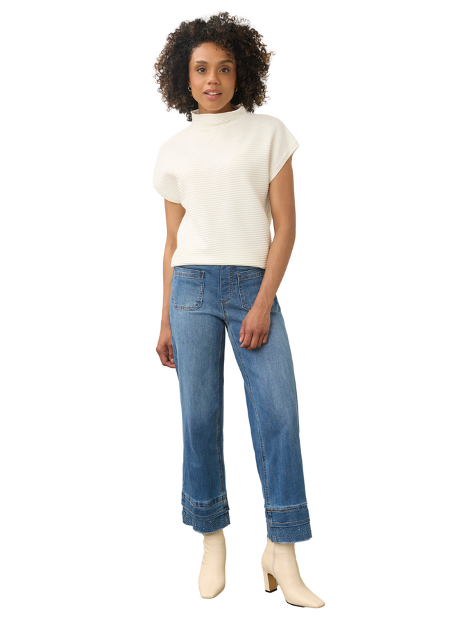 French Dressing Ottoman Sweater Top in Ivory