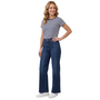 French Dressing Olivia Wide Leg Statement Pintuck Jeans in Medium Wash