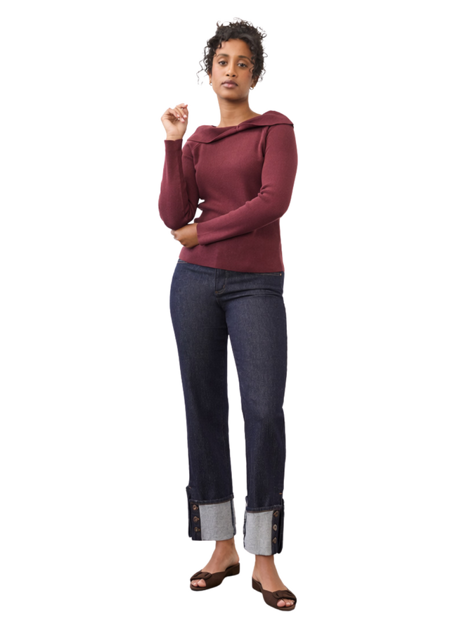 French Dressing Christina Cuffed Straight Ankle Jeans in Forever Blue