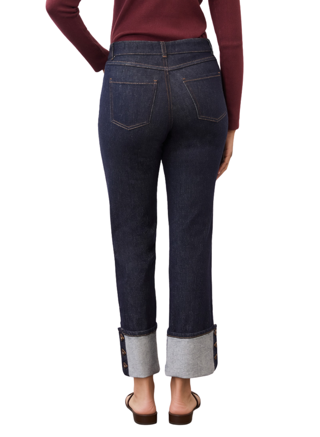 French Dressing Christina Cuffed Straight Ankle Jeans in Forever Blue