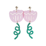 Acrylic Pink Flower Earrings