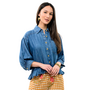 Ivy Jane Ruffle Peplum Denim Shirt