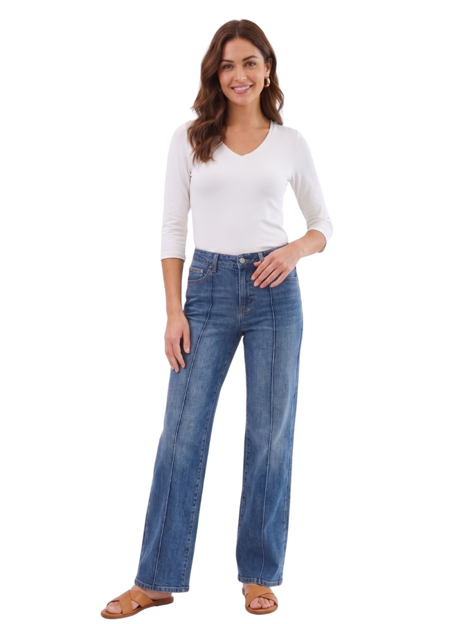 French Dressing Olivia Wide Leg Vintage Wash Jean
