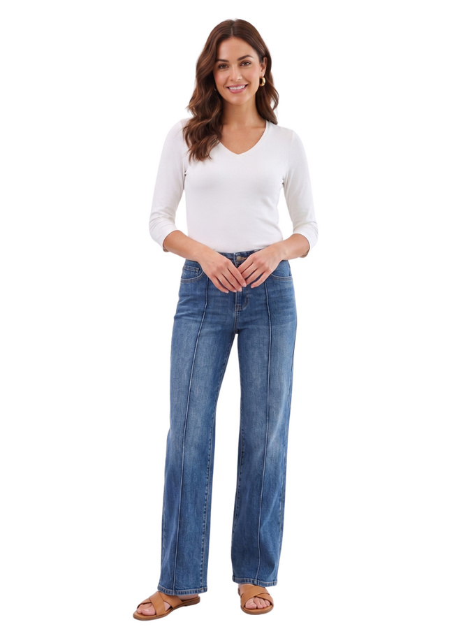French Dressing Olivia Wide Leg Vintage Wash Jean
