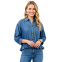 Ivy Jane Ruffle Peplum Denim Shirt