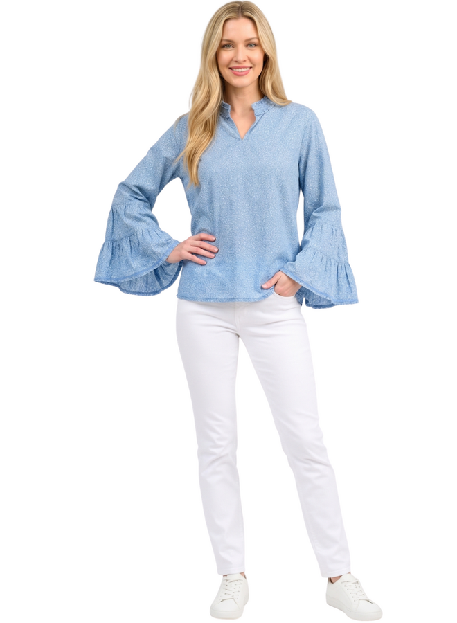 Ivy Jane Embroidered Flounce Shirt