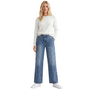 French Dressing Olivia Wide Leg Pintuck Jeans in Medium Wash