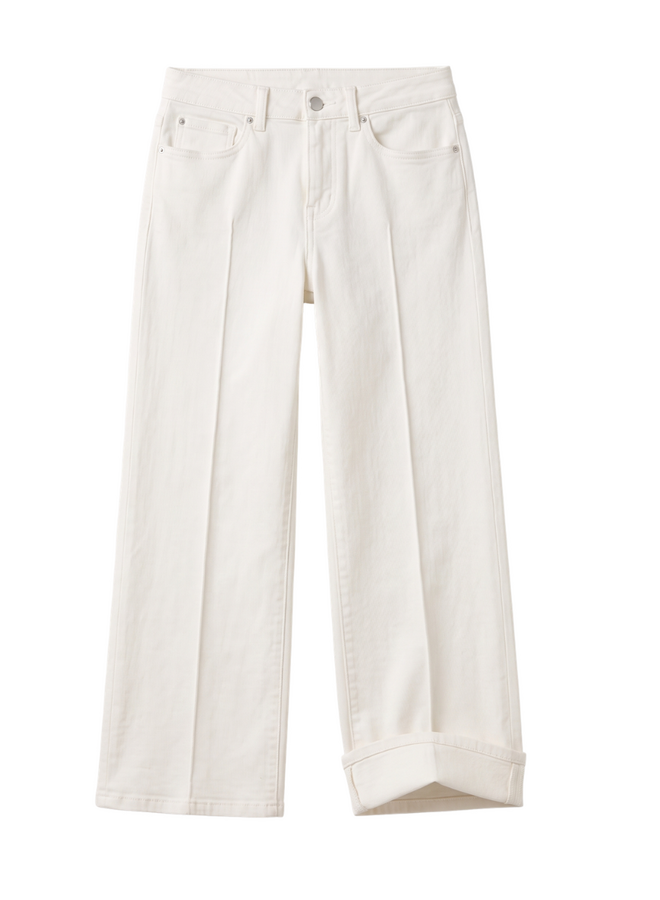 French Dressing Olivia Fringed Wide Leg Jean in White