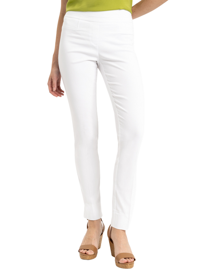 Renuar Long Cigarette Ankle Pant in White