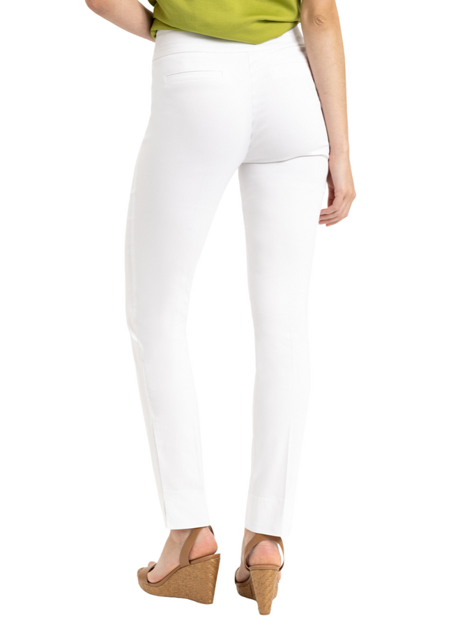Renuar Long Cigarette Ankle Pant in White