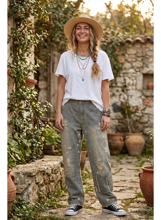 Jaded Gypsy Peace And Love Jeans Midnight Railroad