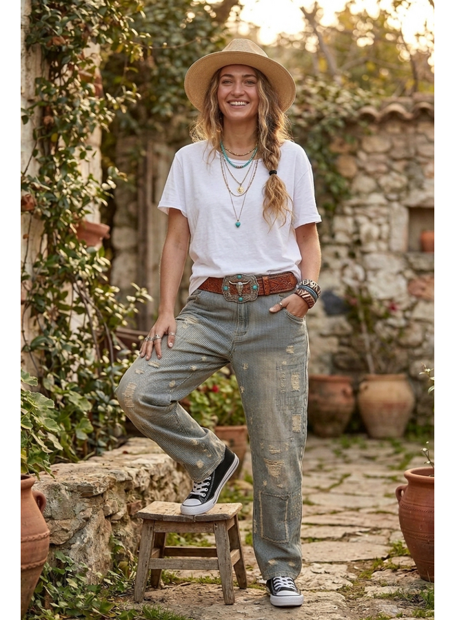 Jaded Gypsy Peace And Love Jeans Midnight Railroad