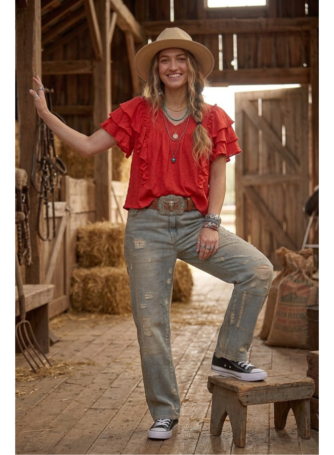 Jaded Gypsy Peace And Love Jeans Midnight Railroad