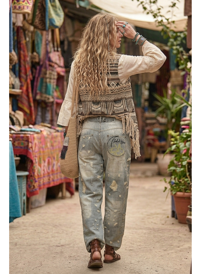 Jaded Gypsy Peace And Love Jeans Midnight Railroad