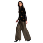 Alembika Pinstripe Wide Leg Jeans in Hickory Brown