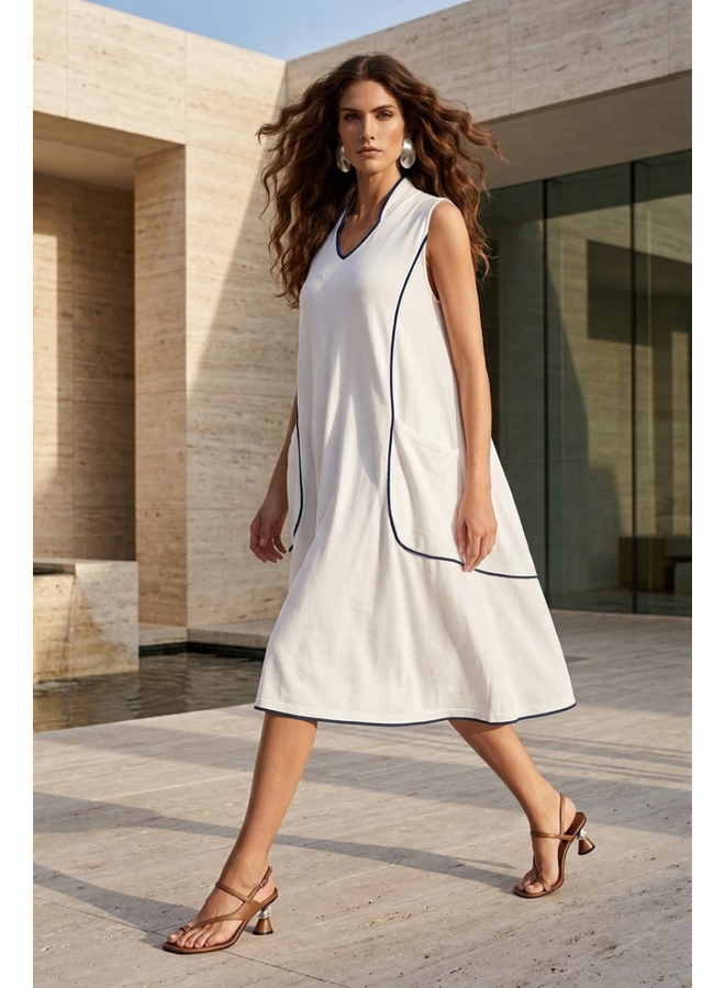 Ozai Ivory Stitch Dress