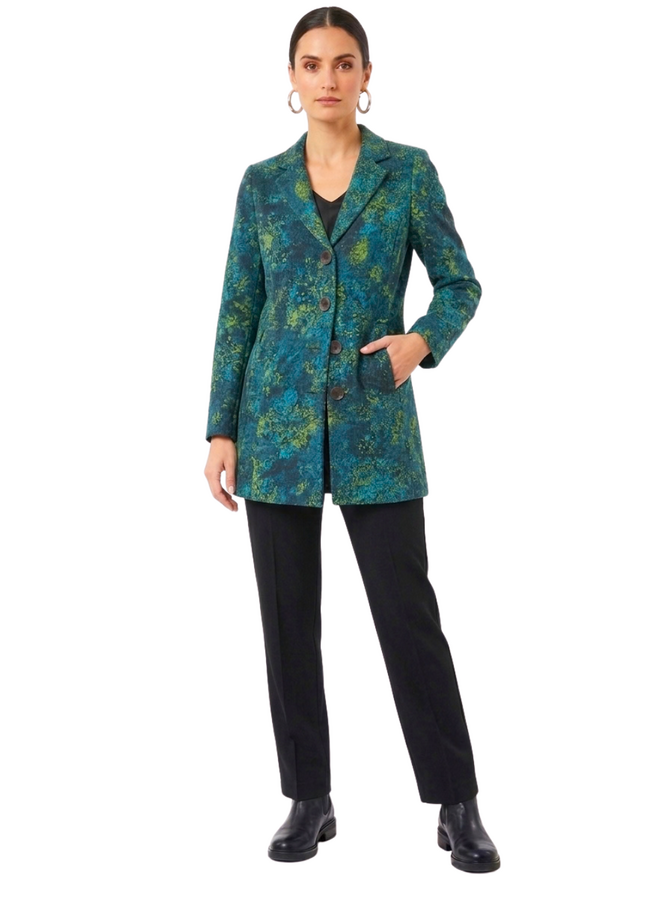 Olivia Jacket In Abstract Teal