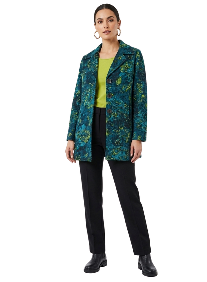 Olivia Jacket In Abstract Teal