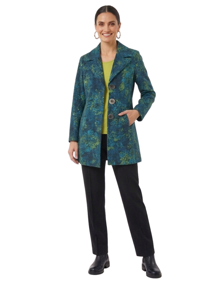 Olivia Jacket In Abstract Teal