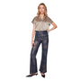 Renuar Metallic Leopard Bootleg Jeans in Copper