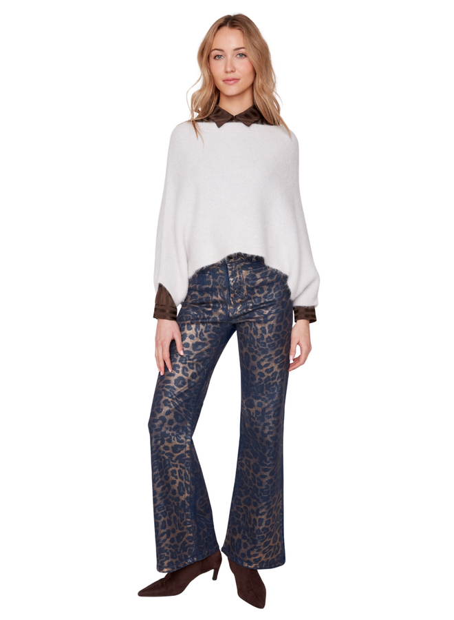 Renuar Metallic Leopard Bootleg Jeans in Copper