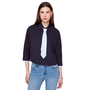 Renuar Stripe Tie Blouse in New Midnight