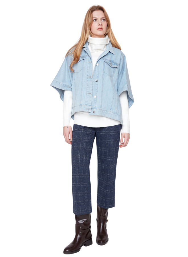 Renuar Denim Jacket Poncho in Blue Wash