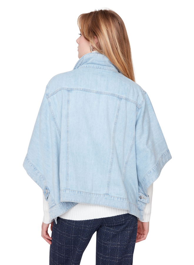 Renuar Denim Jacket Poncho in Blue Wash
