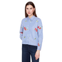 Renuar Embroidered Floral Stripe Shirt