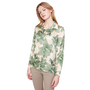 Renuar Lux Satin Floral Blouse in Green