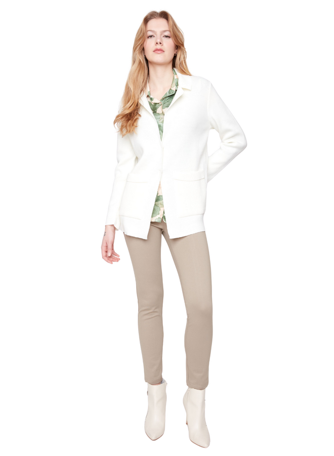 Renuar Lux Satin Floral Blouse in Green