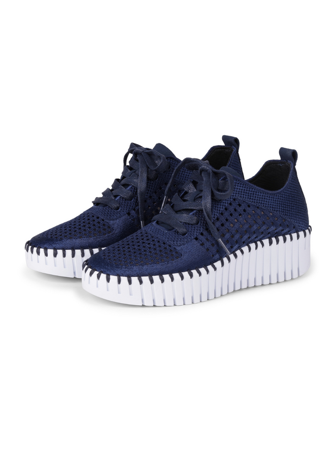 Ilse Jacobsen Platform Tulip 4271 Sneaker in Dark Indigo