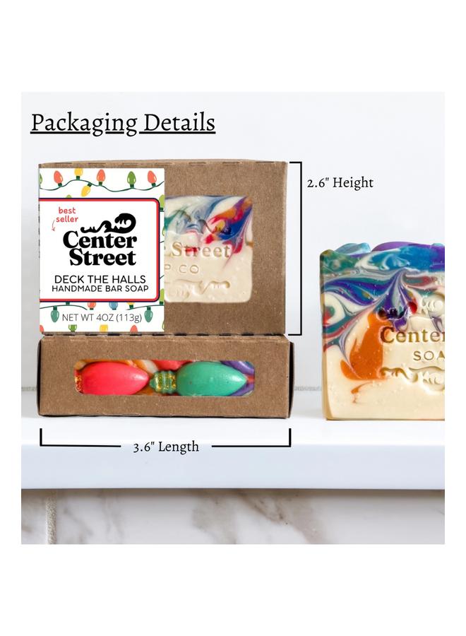 Deck the Halls Christmas Handmade Bar Soap