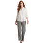 Renuar V-Neck Pebble Blouse in Creme