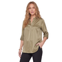 Renuar V-Neck Pebble Blouse in Storm