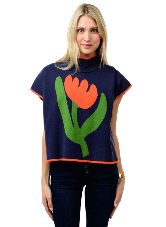 Ivy Jane Tulip Popover Sweater in Navy