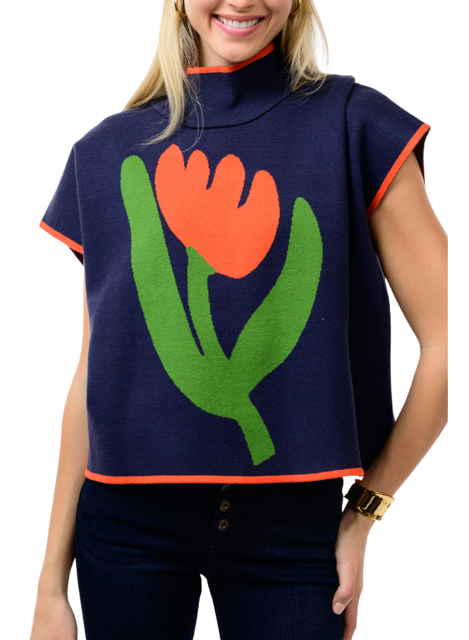 Ivy Jane Tulip Popover Sweater in Navy