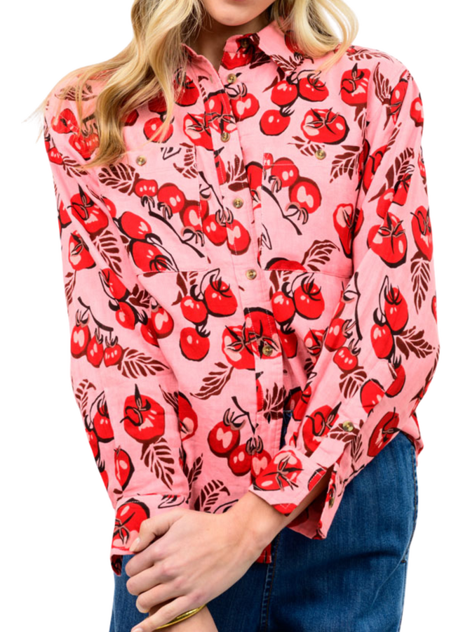 Ivy Jane Tomato Print Camp Shirt
